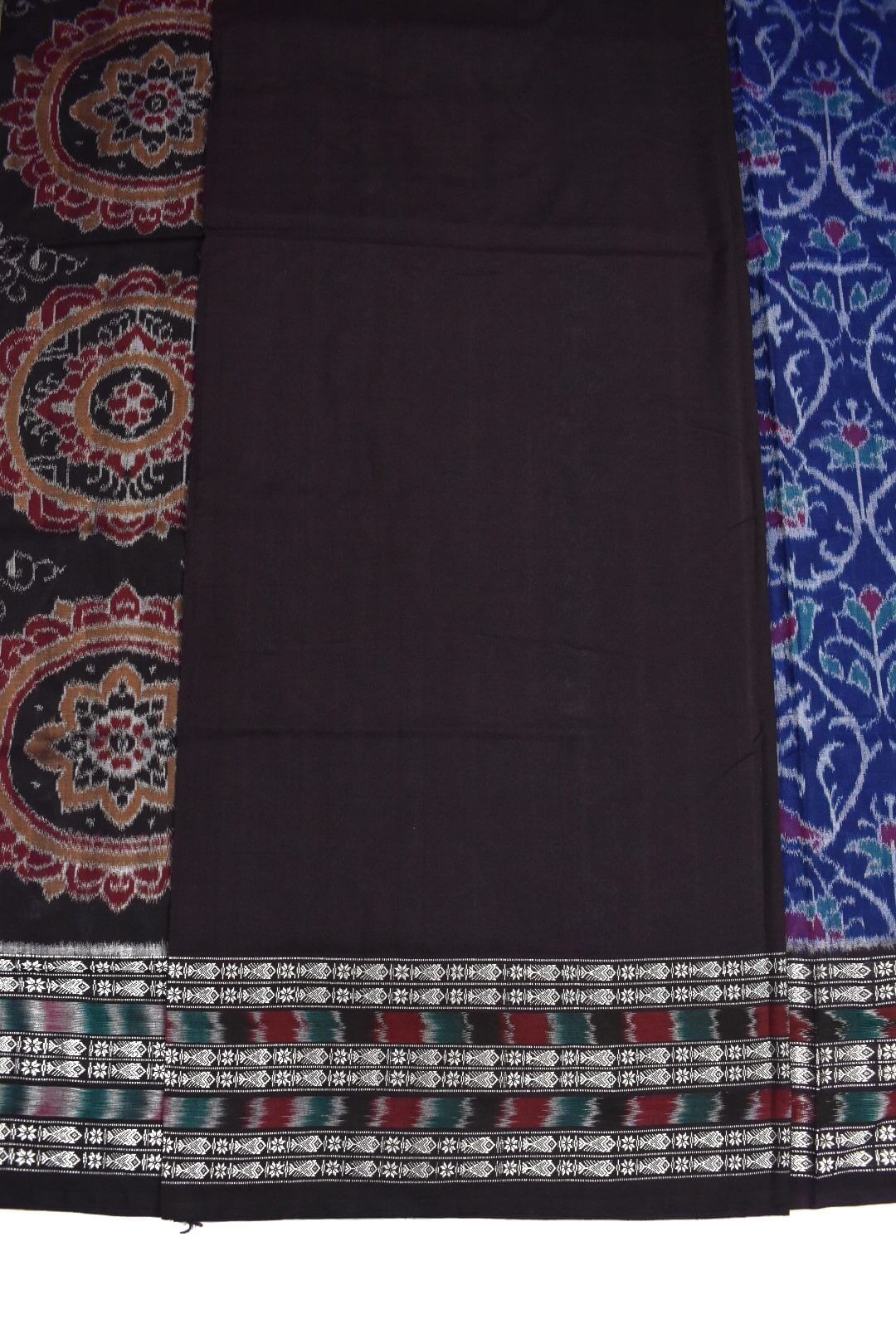 Blue Colour Sambalpuri Handloom Cotton Bandha Saree - Image 5