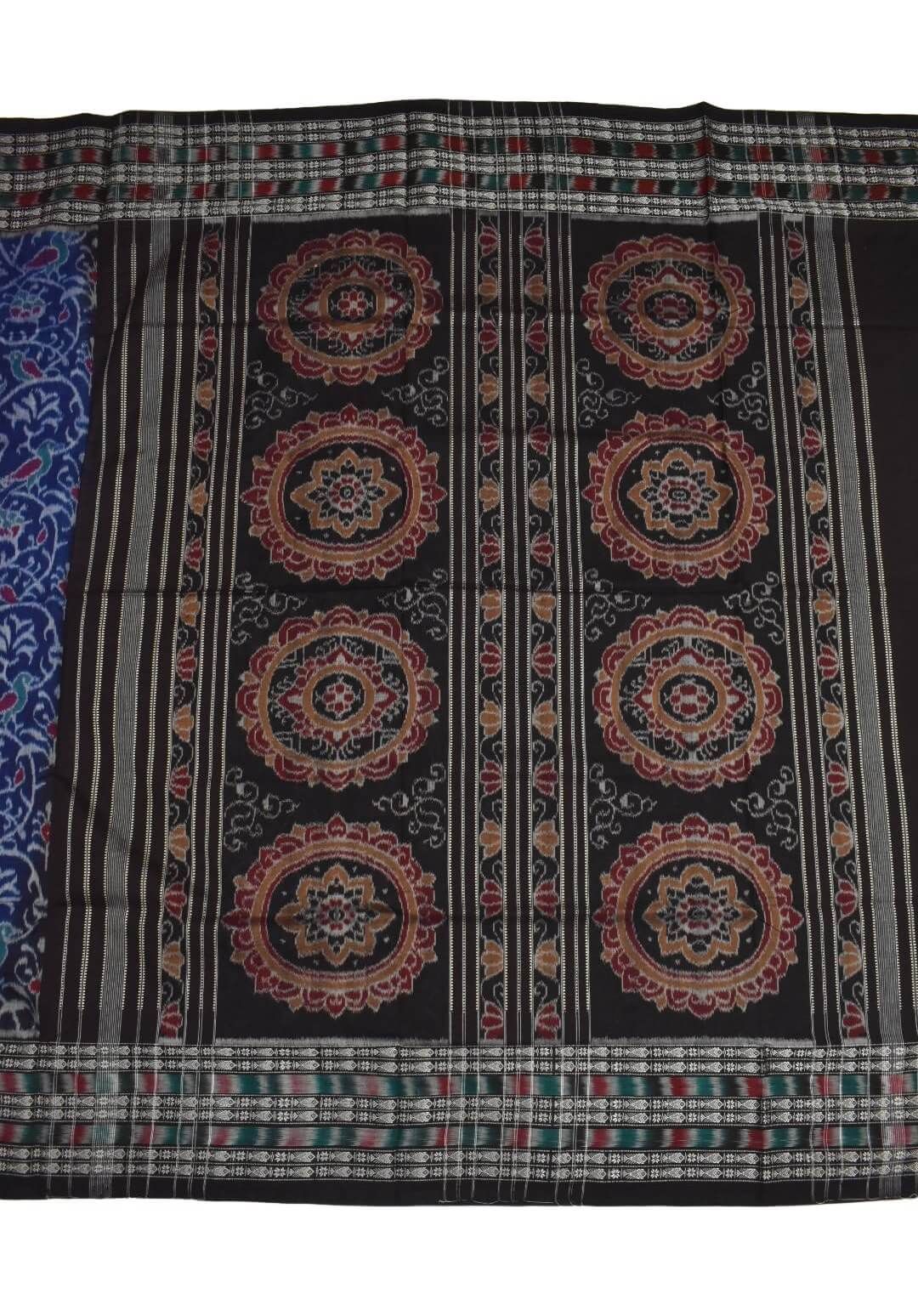 Blue Colour Sambalpuri Handloom Cotton Bandha Saree - Image 2