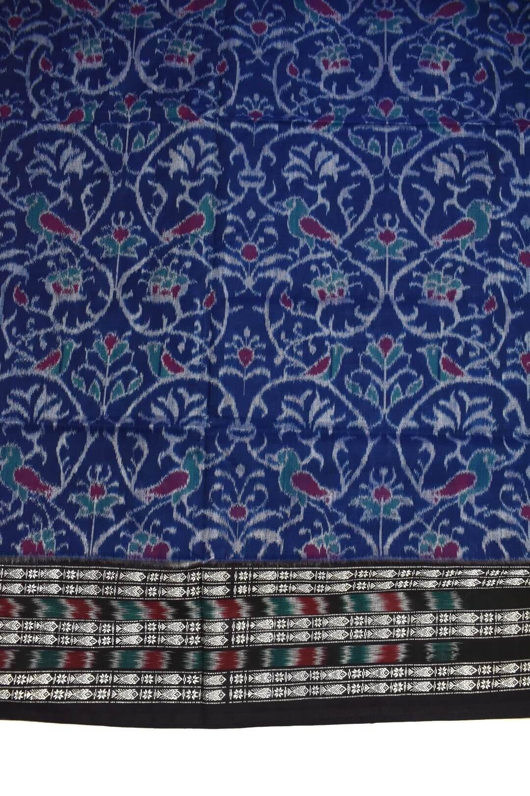 Blue Colour Sambalpuri Handloom Cotton Bandha Saree - Image 4