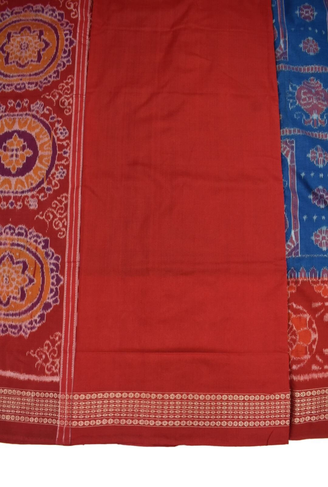Blue Colour Sambalpuri Handloom Cotton Bandha Saree - Image 5