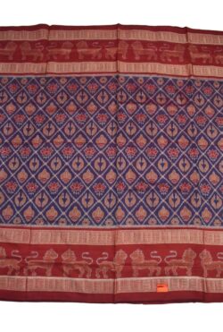 Blue Colour  Sambalpuri Handloom Cotton  Bandha Saree