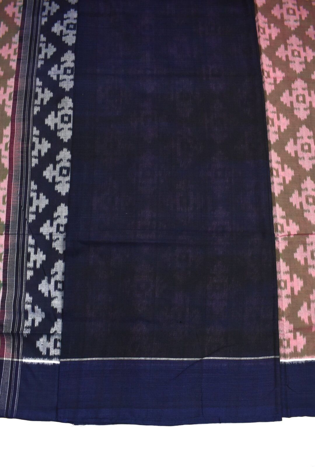 Pitch Colour Sambalpuri Handloom Cotton Bandha Saree - Image 5