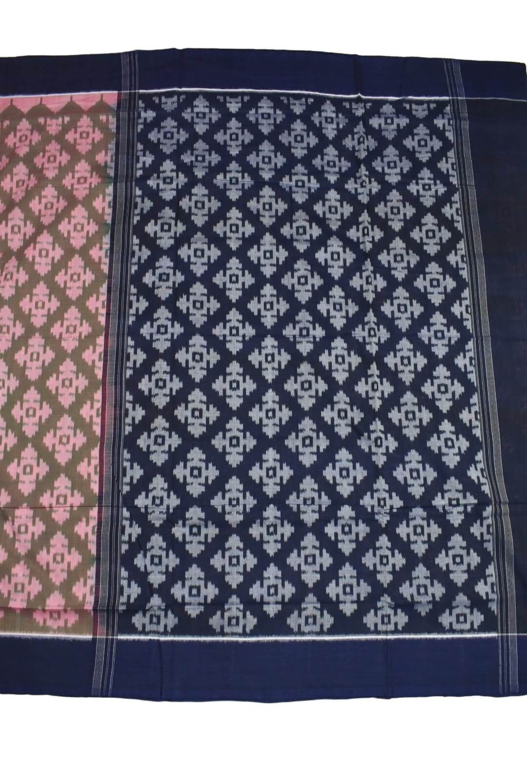 Pitch Colour Sambalpuri Handloom Cotton Bandha Saree - Image 2