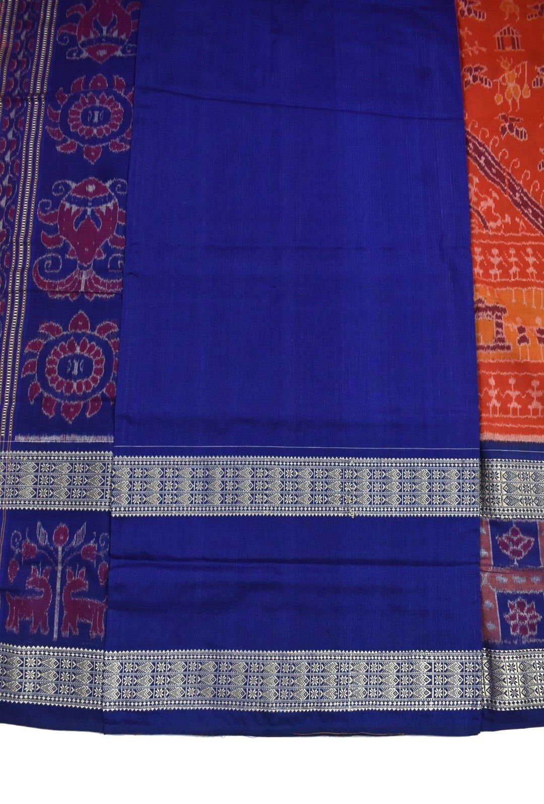 Orange Colour Sambalpuri Handloom Cotton Bandha Saree - Image 5