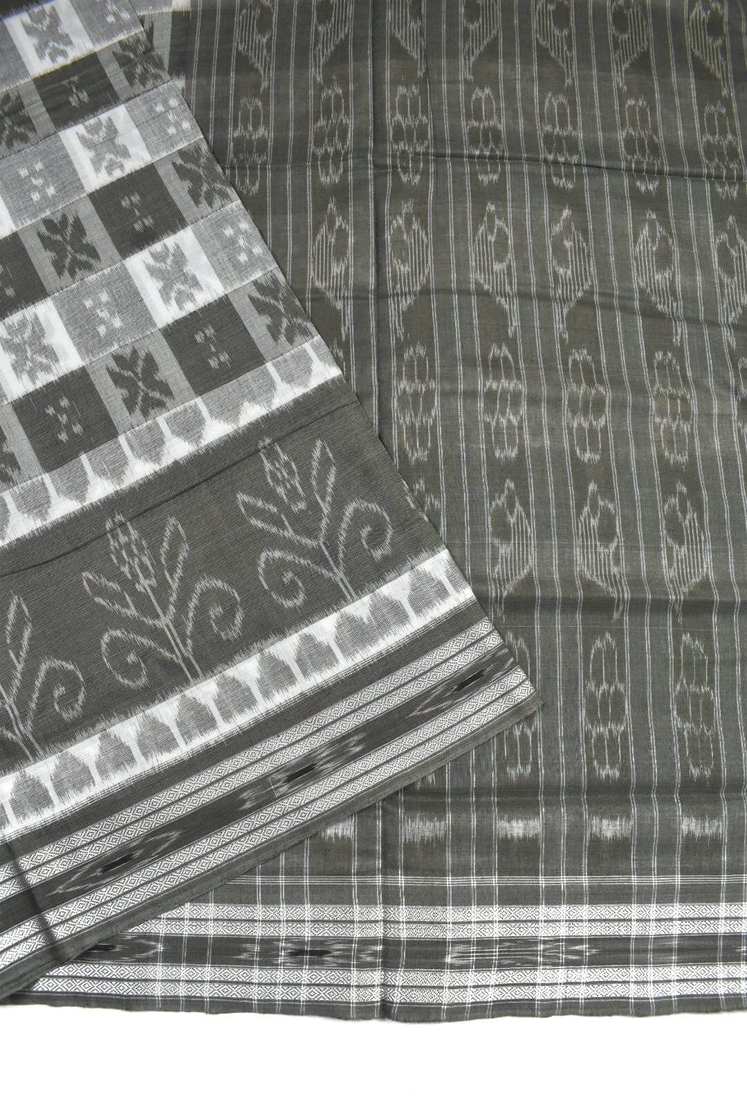 Pitch Colour Sambalpuri Handloom Cotton Saree - Image 3