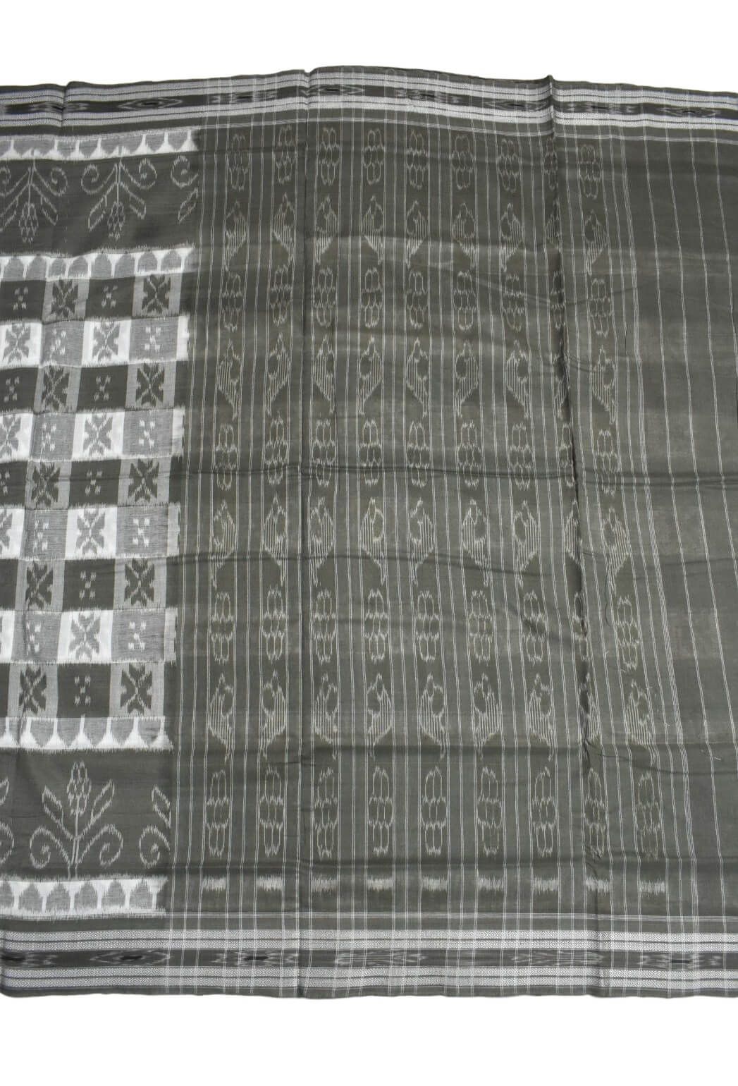 Pitch Colour Sambalpuri Handloom Cotton Saree - Image 2