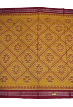 Yellow Colour Sambalpuri Handloom Cotton Saree