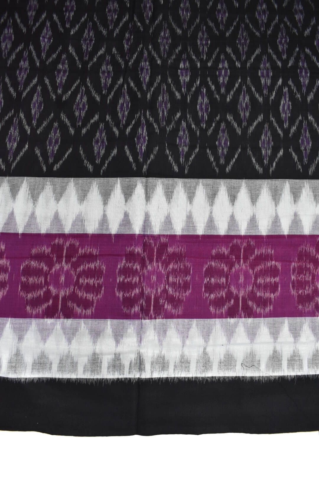 Black Colour Sambalpuri Handloom Cotton Saree - Image 4