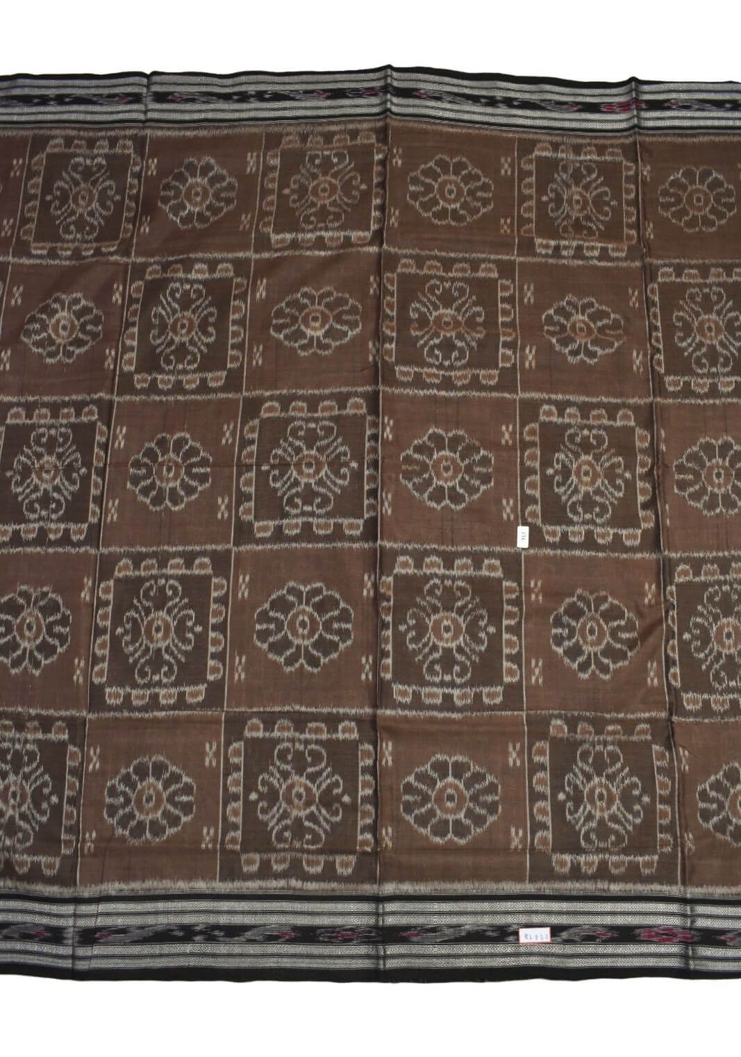 Brown Colour Sambalpuri Handloom Cotton Saree