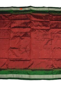 Red Colour Sambalpuri Handloom Bandha Silk Saree