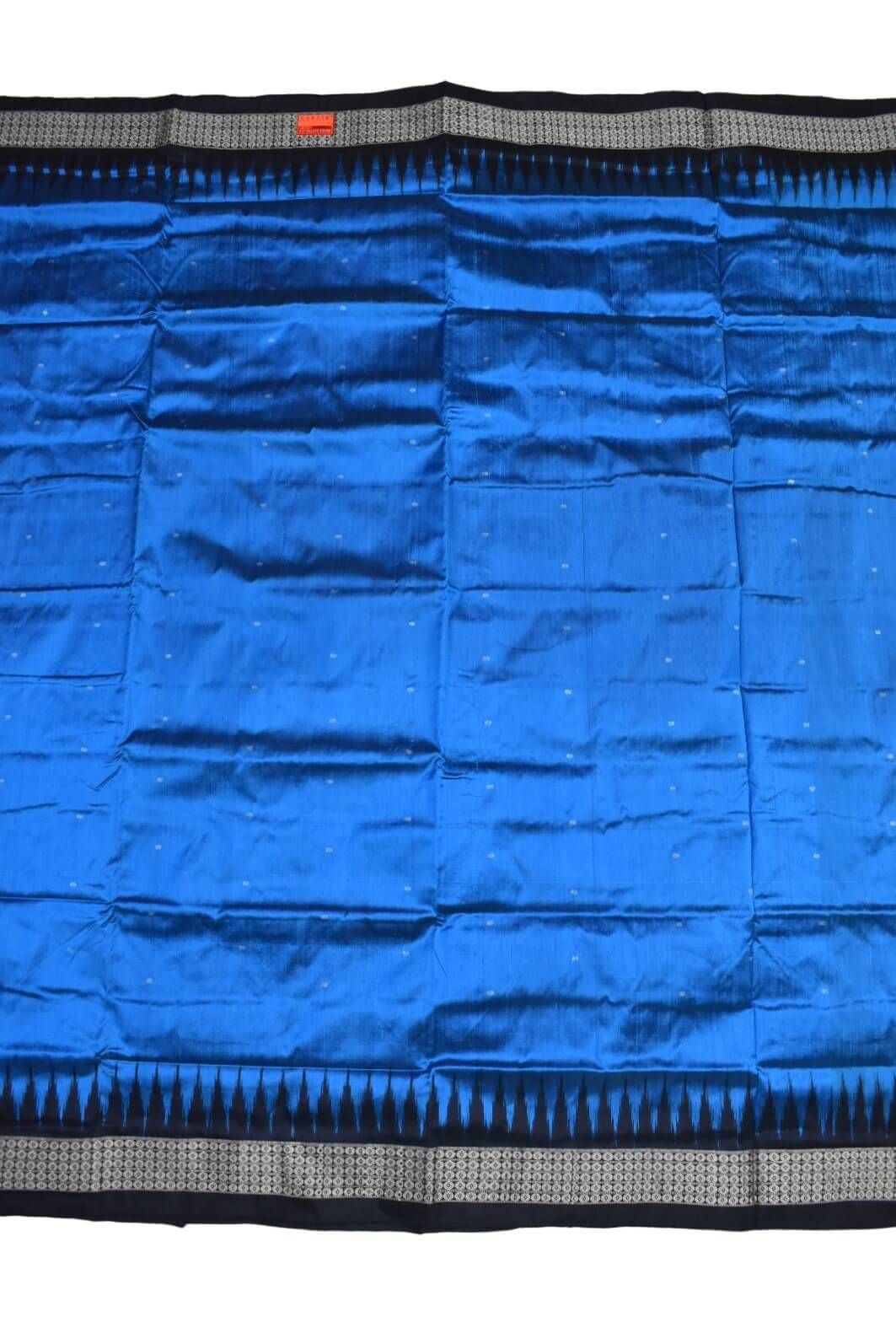 Blue Colour Sambalpuri Handloom Bandha Silk Saree