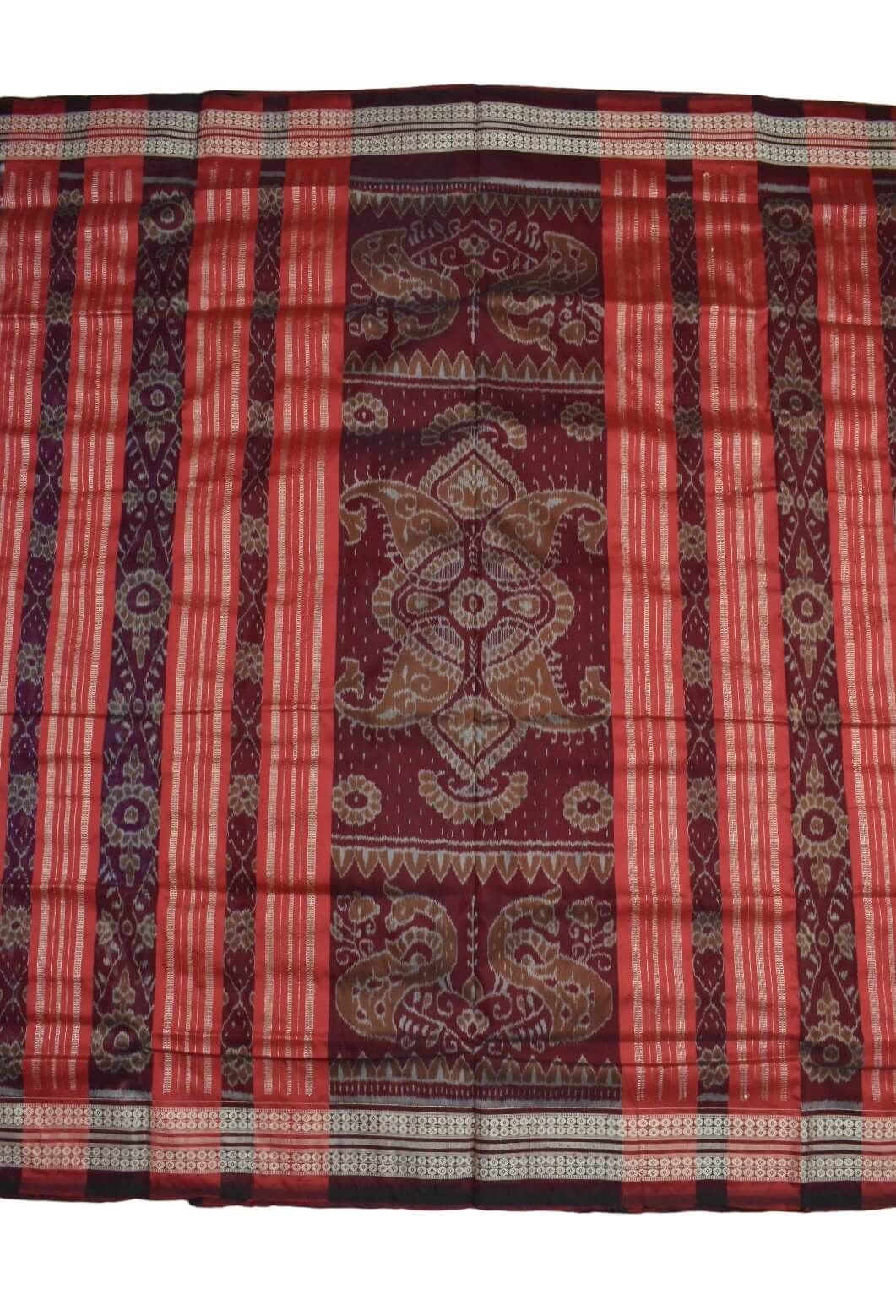 Blue Colour Sambalpuri Handloom Bandha Silk Saree - Image 2