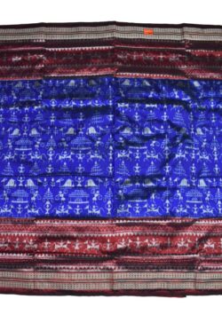 Blue Colour Sambalpuri Handloom Bandha Silk Saree