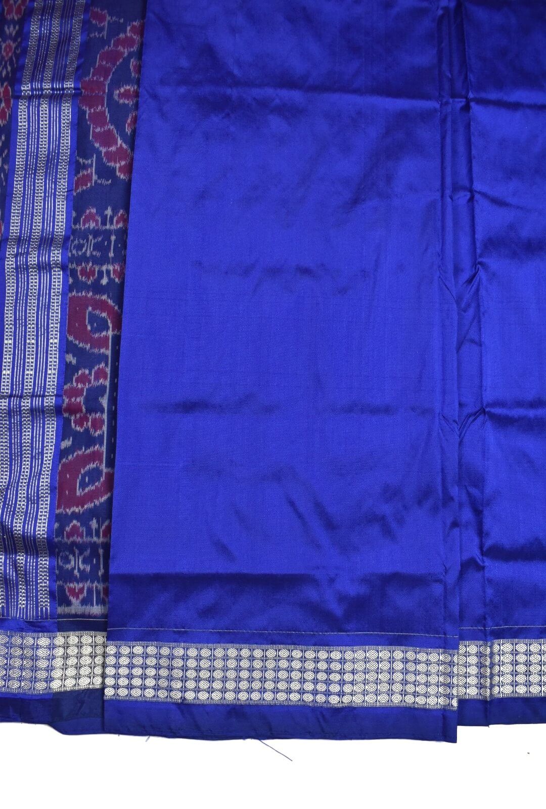 Blue Combination Patli Design Sambalpuri Handloom Silk Saree - Image 6