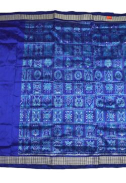 Blue Combination Patli Design Sambalpuri Handloom Silk Saree