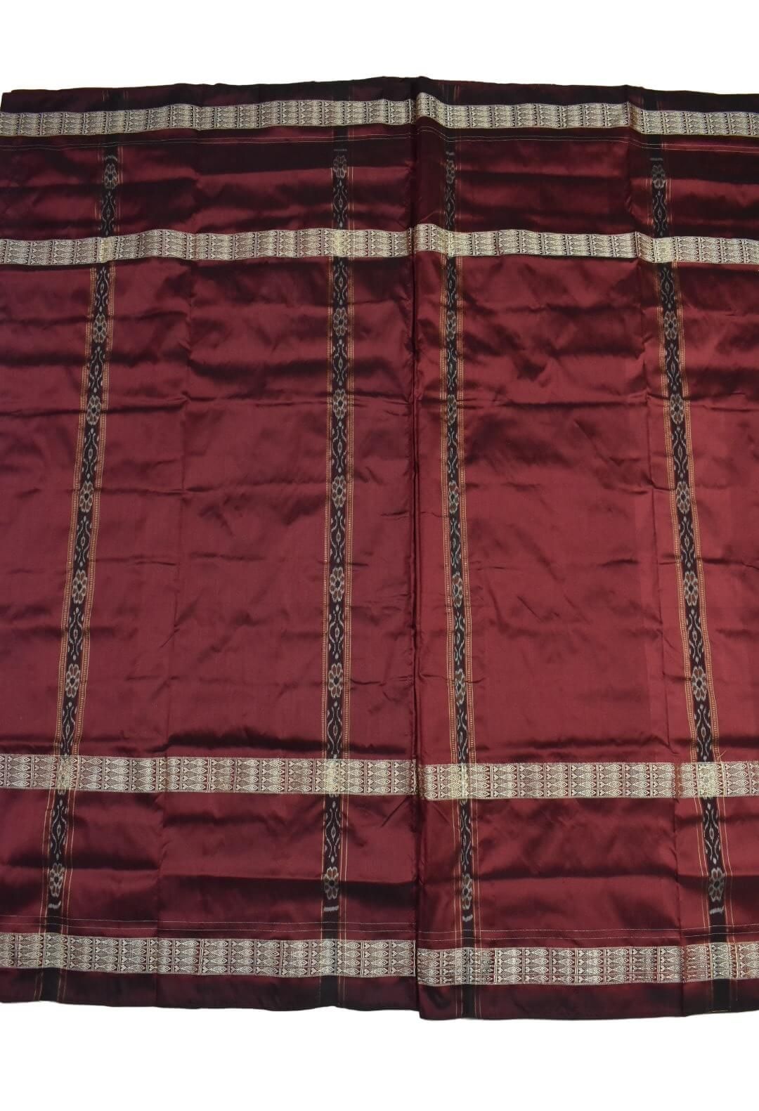 Green Combination Patli Design Sambalpuri Handloom Silk Saree - Image 2