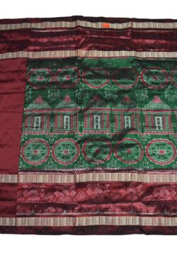Green Combination Patli Design Sambalpuri Handloom Silk Saree