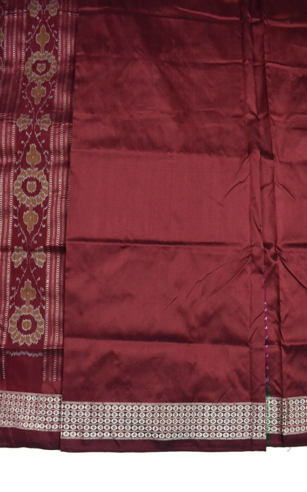 Green Combination Patli Design Sambalpuri Handloom Silk Saree - Image 6