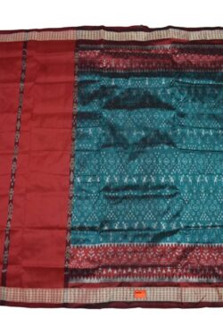 Green Combination Patli Design Sambalpuri Handloom Silk Saree