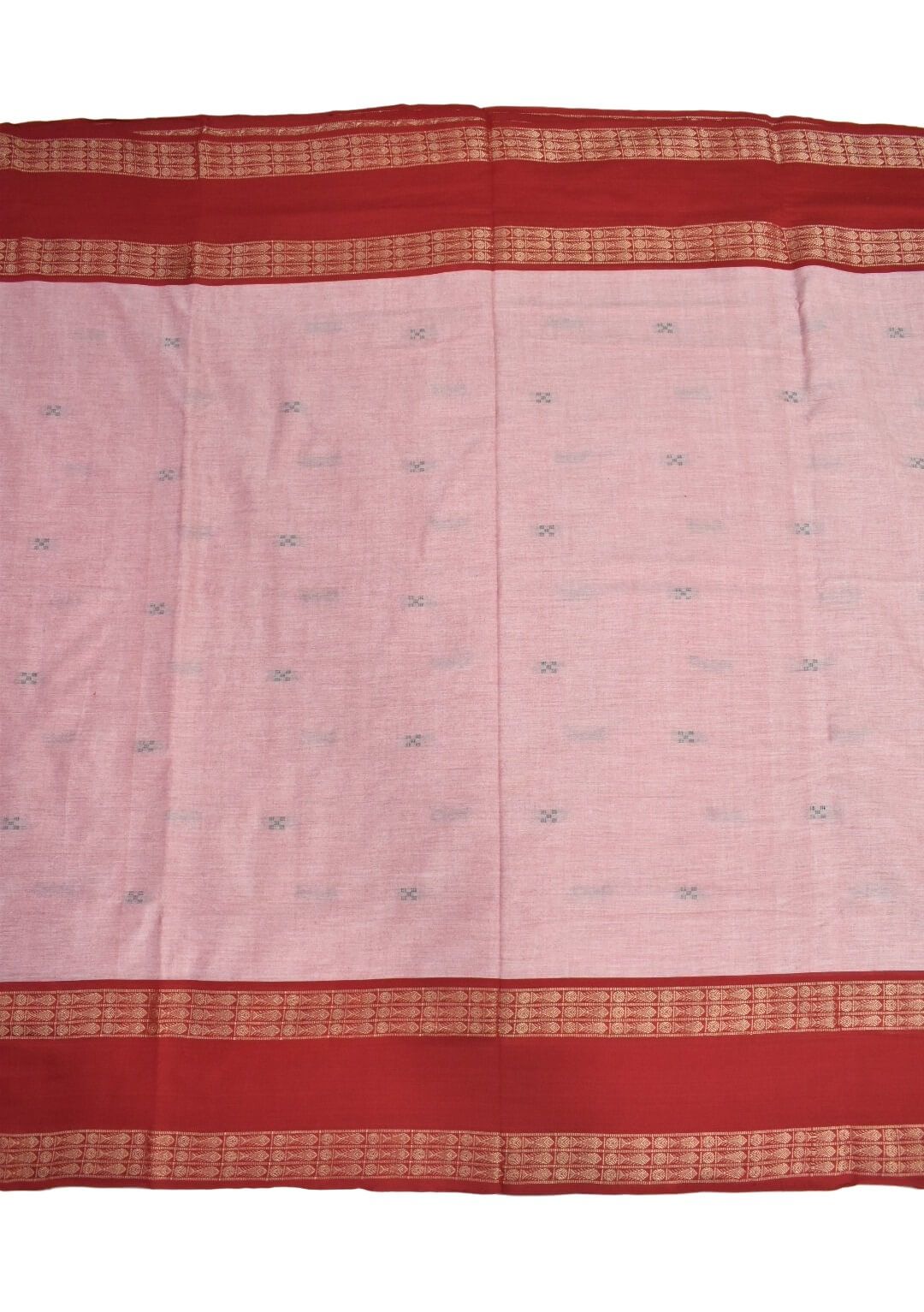White Colour Sambalpuri Handloom Cotton Saree