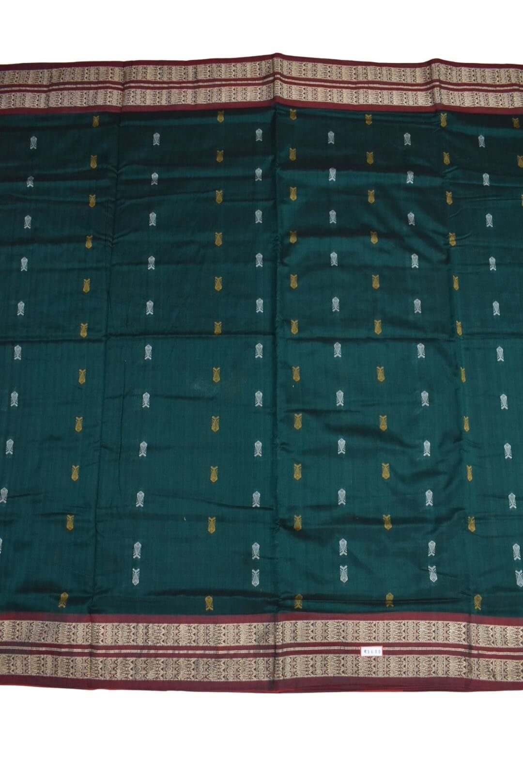 Green Colour Sambalpuri Handloom Cotton Saree