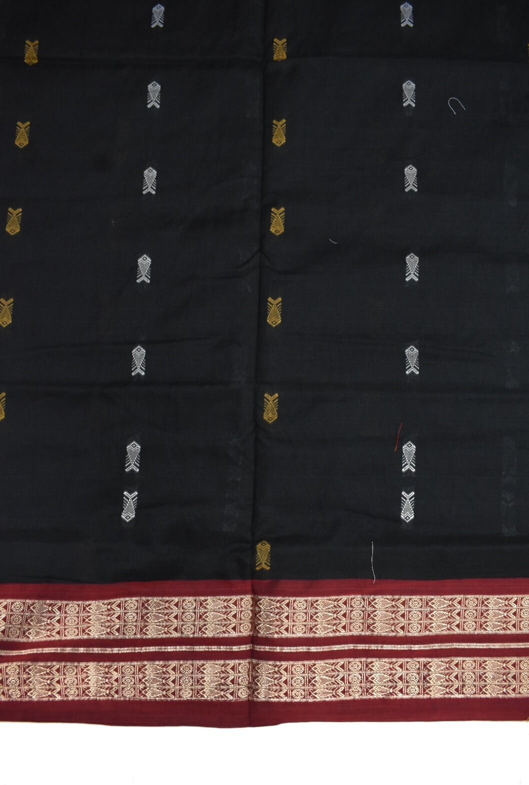 Black Colour Sambalpuri Handloom Cotton Saree - Image 4