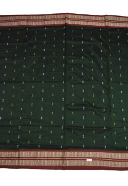 Green Colour Sambalpuri Handloom Cotton Saree