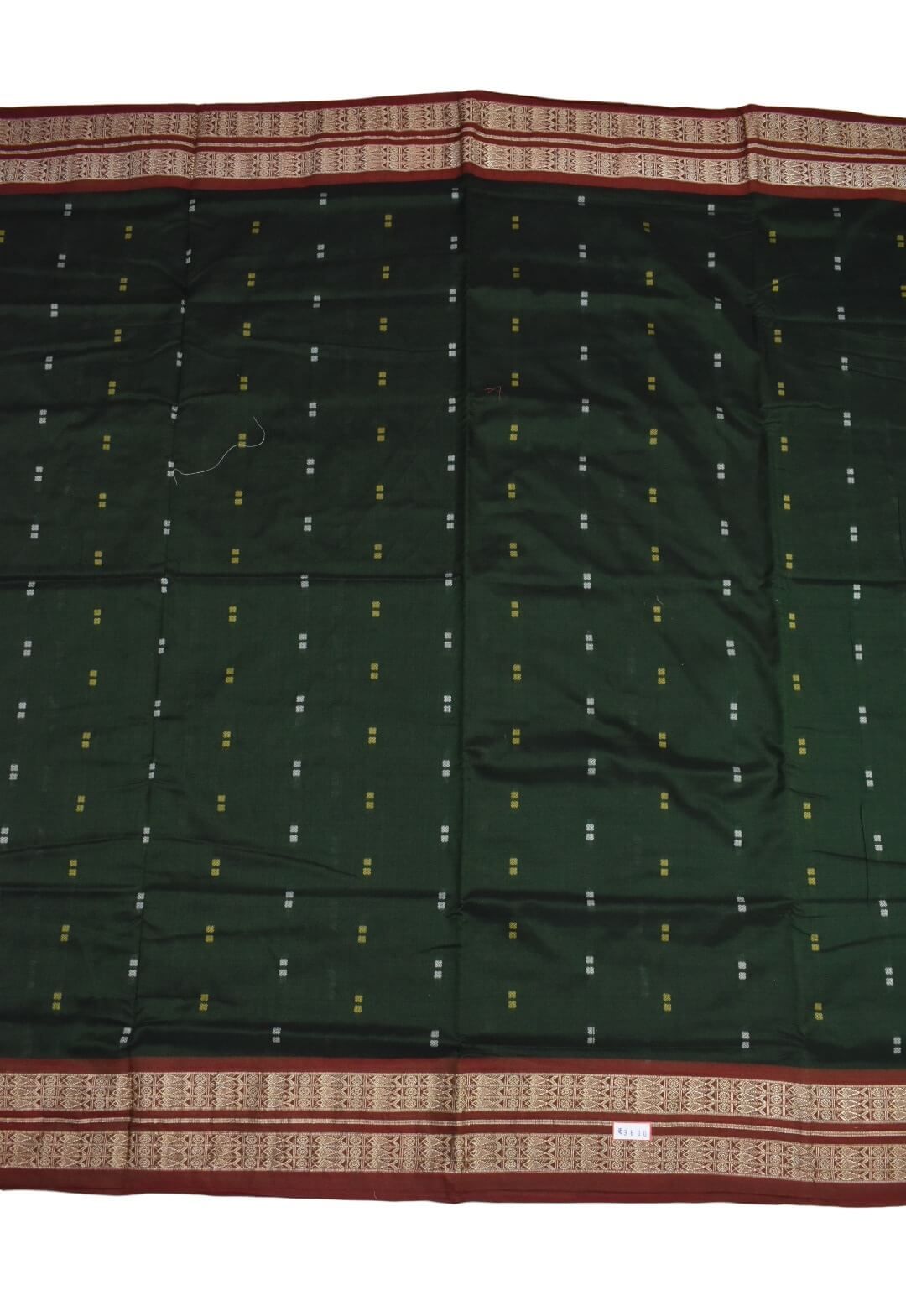 Green Colour Sambalpuri Handloom Cotton Saree