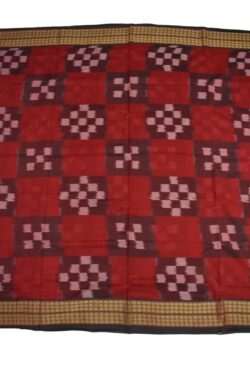 Red Colour Sambalpuri Handloom Cotton Saree