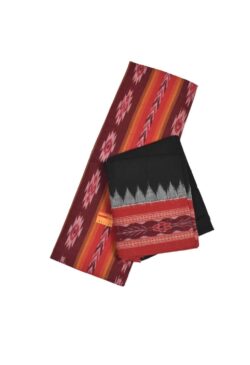Red Colour Sambalpuri Handloom Cotton Dress Material