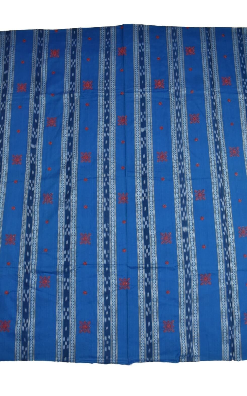 Sky Blue Colour Sambalpuri Handloom Cotton Bomkai Dress Material - Image 4