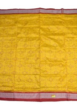 Yellow Colour Sambalpuri Handloom Bandha Silk Saree