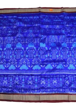Sky Blue Colour Sambalpuri Handloom Bandha Silk Saree