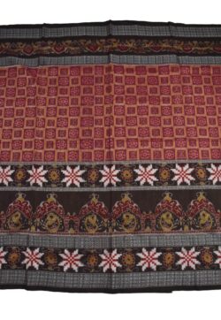 Red Colour Star Border Sambalpuri Handloom Cotton Saree