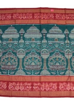 Green-Red Colour Sambalpuri Handloom Cotton Saree
