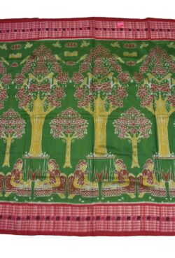 Mehendi Colour Sambalpuri Handloom Cotton Saree