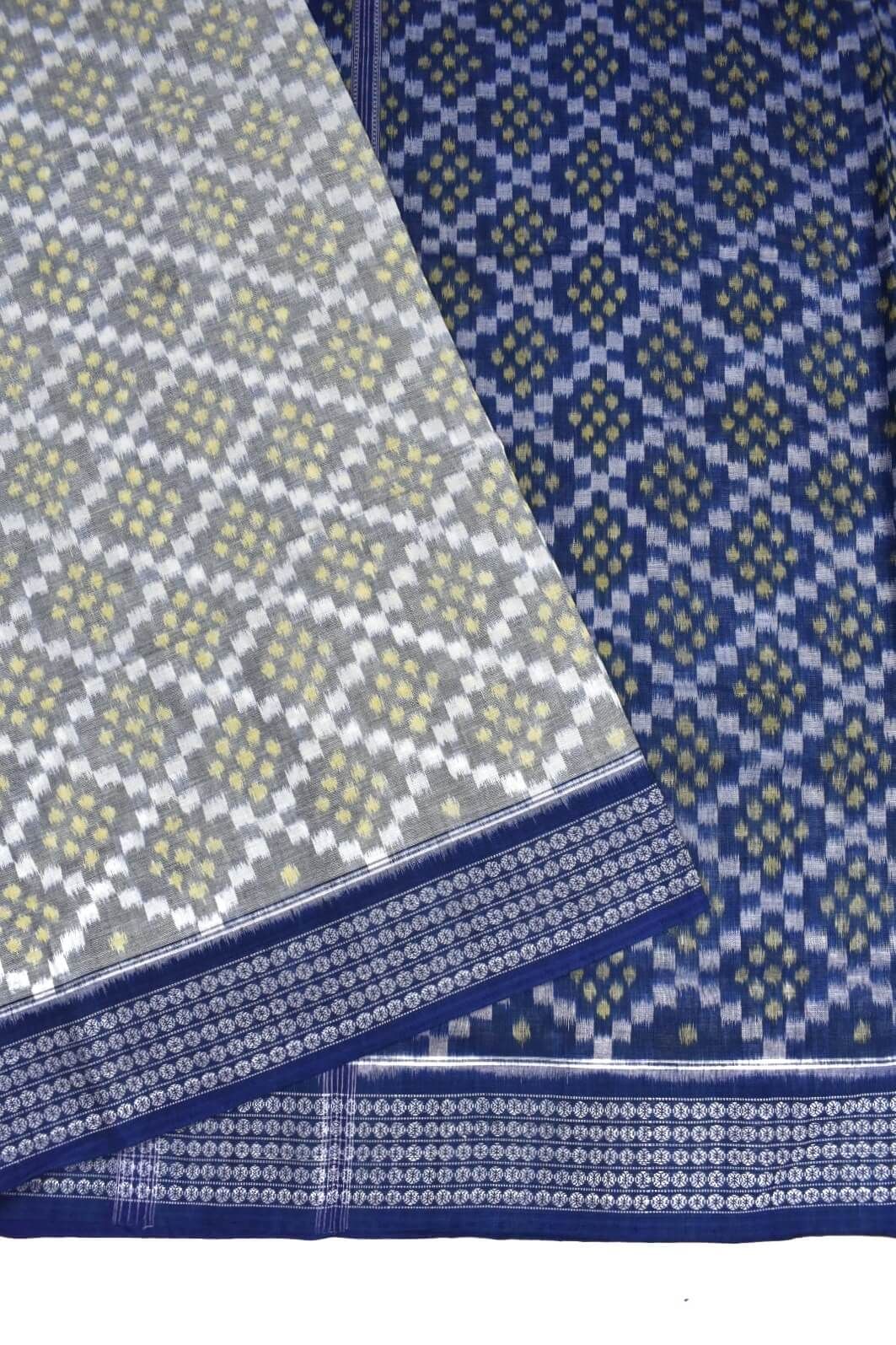 Pitch Colour Sambalpuri Handloom Cotton Saree - Image 3