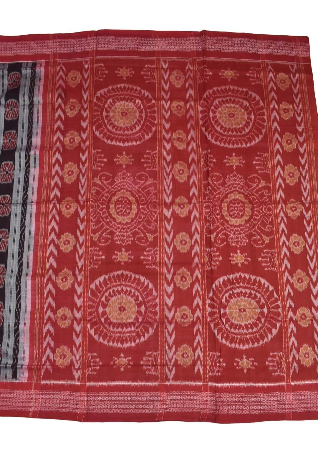 Black Colour Sambalpuri Handloom Cotton Saree - Image 2