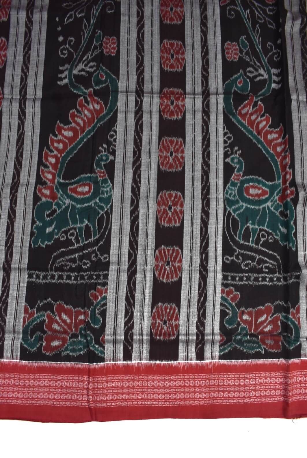 Black Colour Sambalpuri Handloom Cotton Saree - Image 4