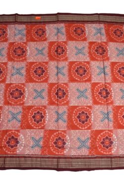 Orange Colour   Sambalpuri Handloom Cotton Saree