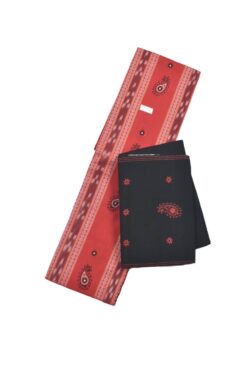 Red Colour Sambalpuri Handloom Cotton Bomkai Dress Material