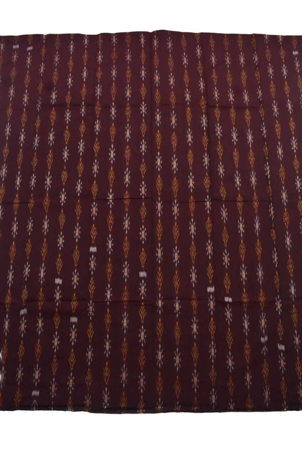 Deep Maroon Colour Sambalpuri Handloom Cotton Bomkai Dress Material - Image 4