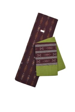 Deep Maroon Colour Sambalpuri Handloom Cotton Bomkai Dress Material