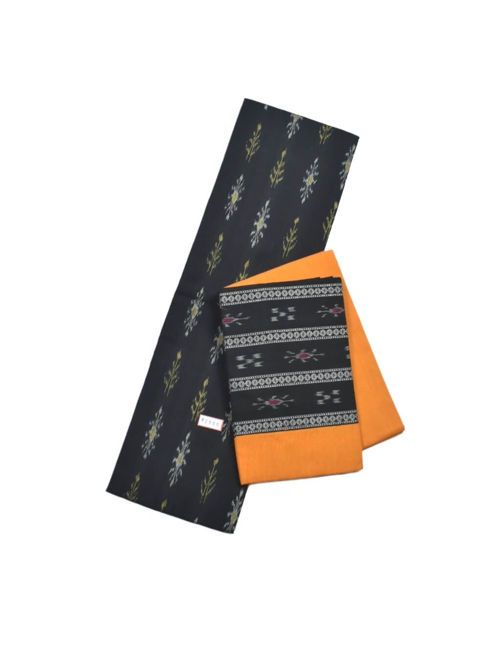 Black Colour Sambalpuri Handloom Cotton Bomkai Dress Material