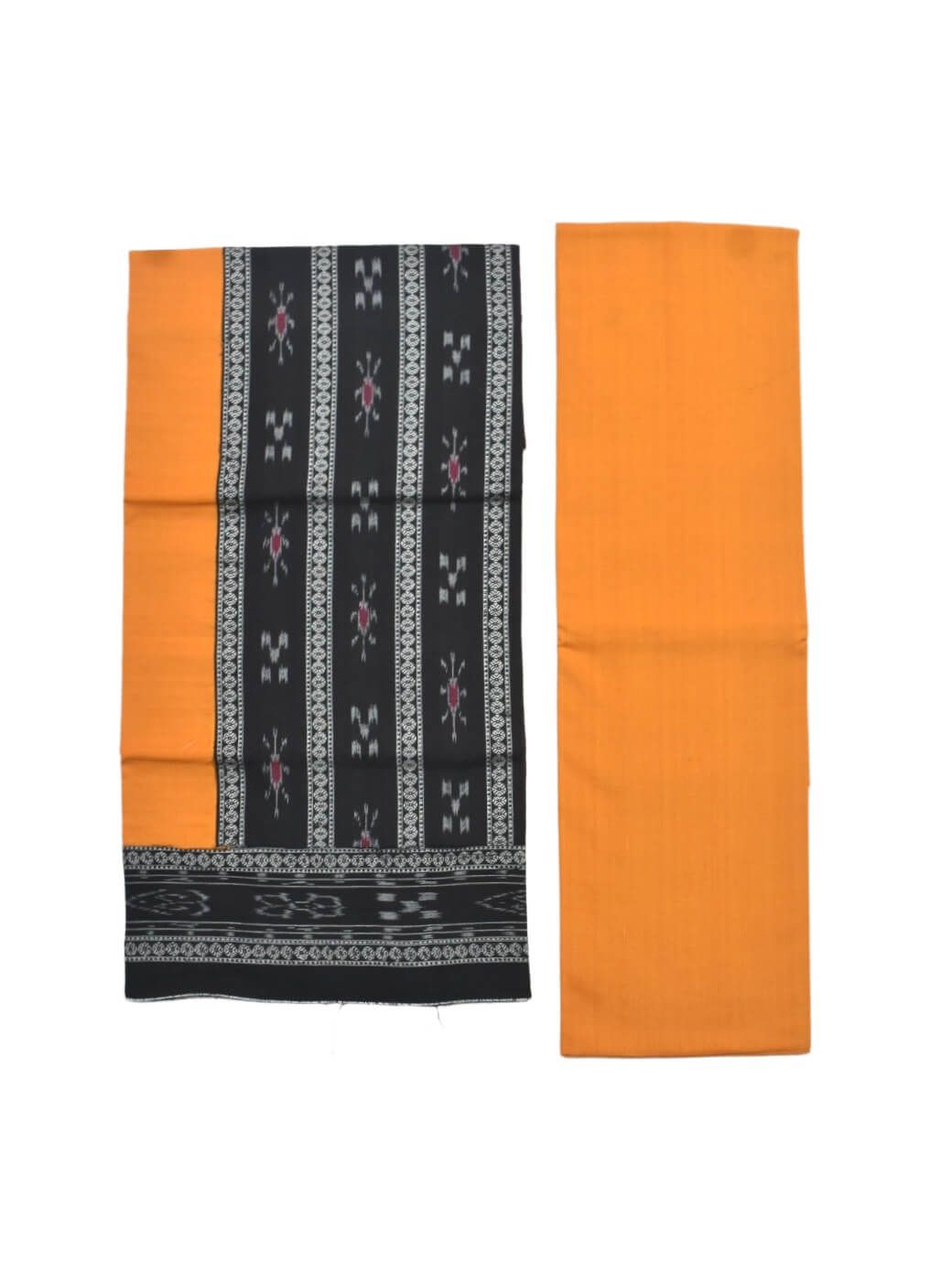 Black Colour Sambalpuri Handloom Cotton Bomkai Dress Material - Image 2