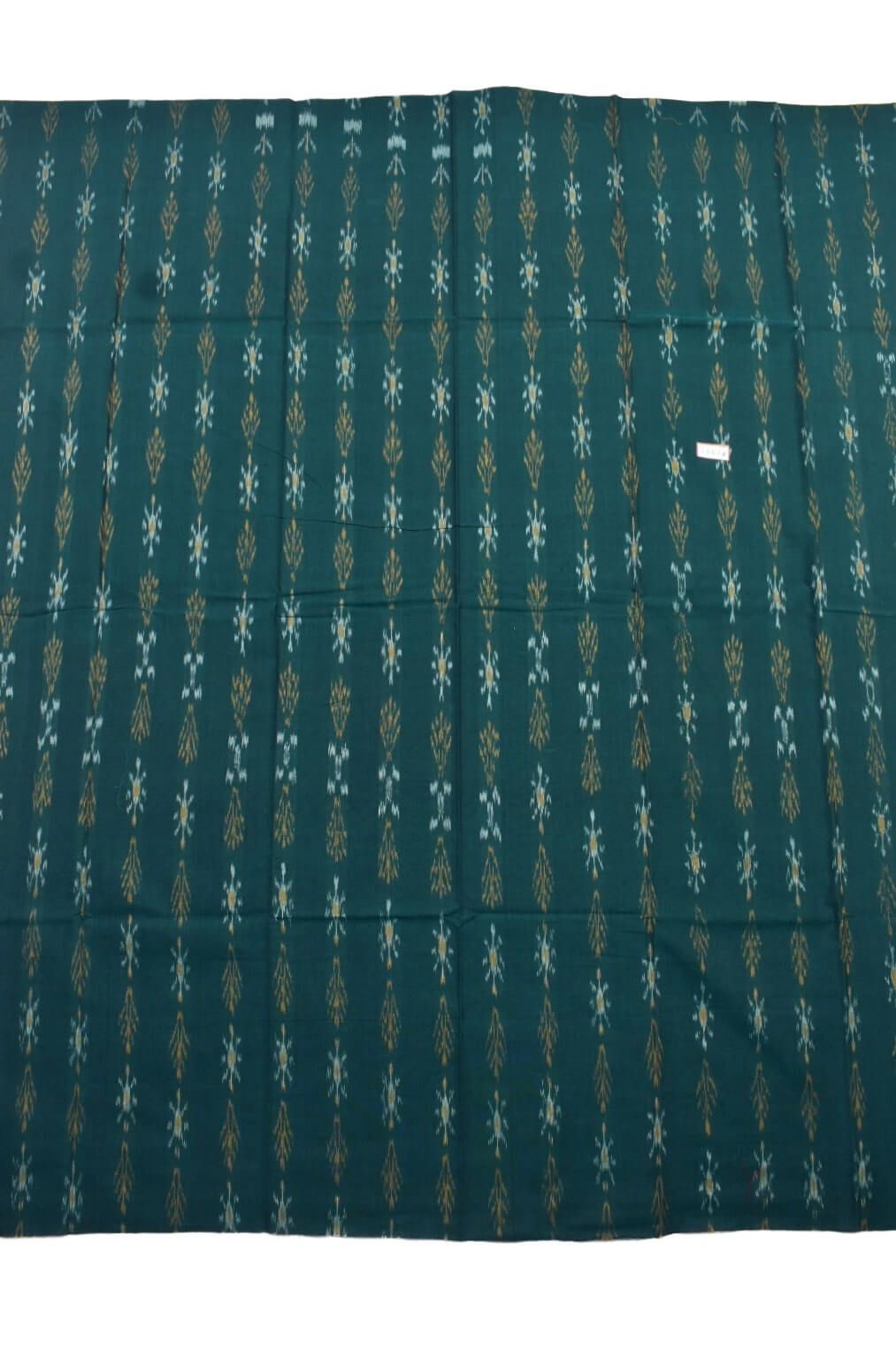 Green Colour Sambalpuri Handloom Cotton Bomkai Dress Material - Image 4