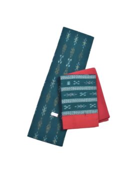 Green Colour Sambalpuri Handloom Cotton Bomkai Dress Material