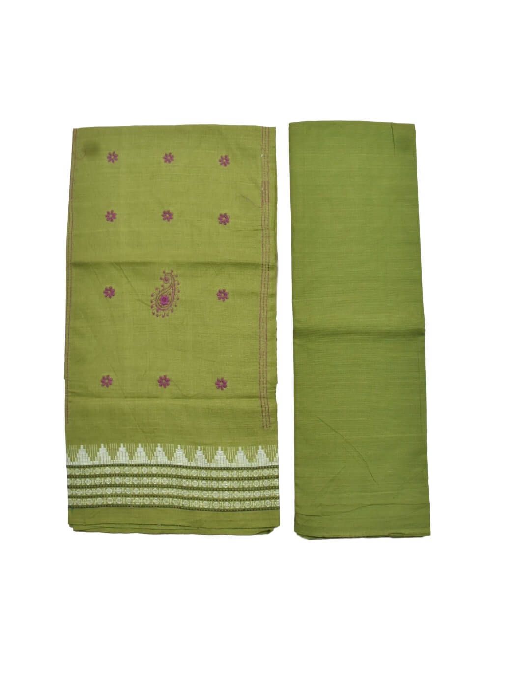 Pink Colour Sambalpuri Handloom Cotton Bomkai Dress Material - Image 2