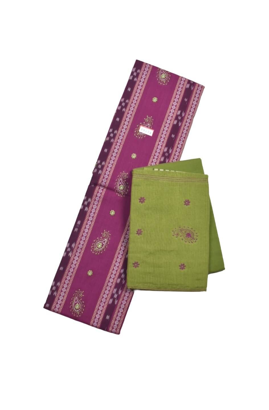 Pink Colour Sambalpuri Handloom Cotton Bomkai Dress Material
