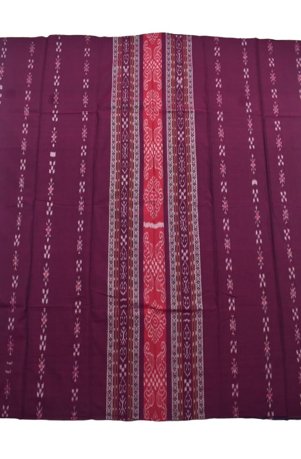 Purple Colour Sambalpuri Handloom Cotton Bomkai Dress Material - Image 4